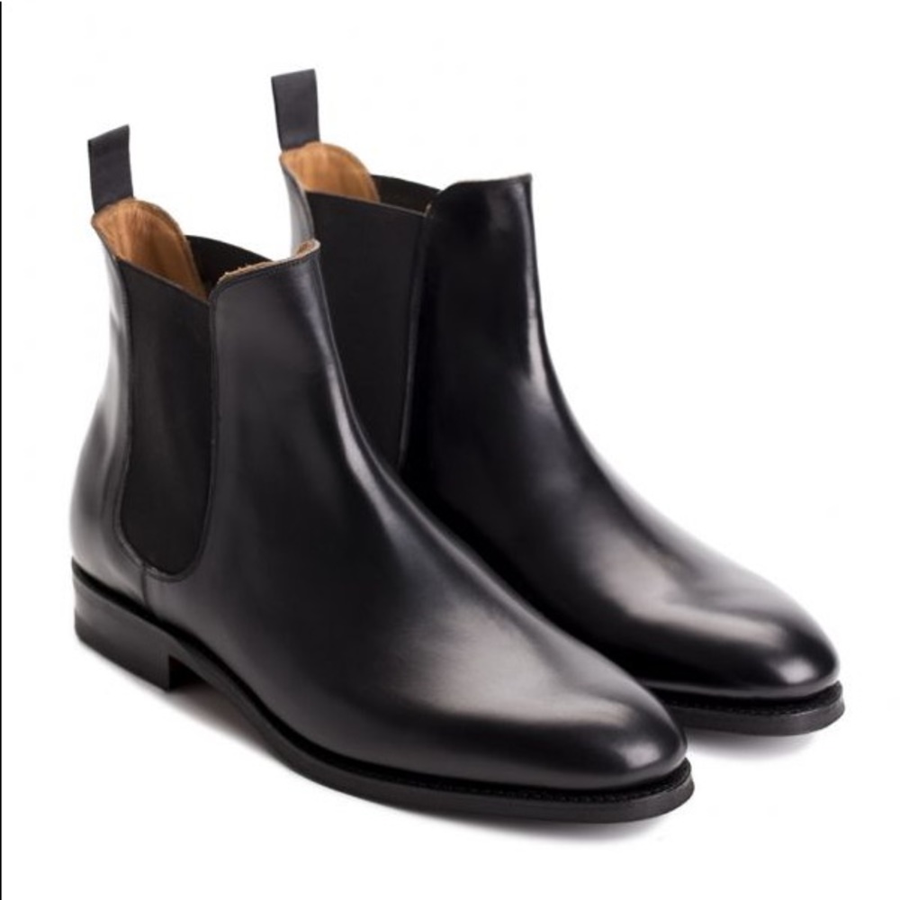 Meermin Black Leather Chelsea Boots